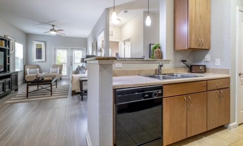 Spacious kitchens with thoughtful details a kitchen with wooden cabinets